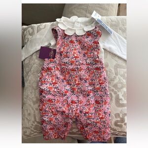 Jacadi Pink and Red Floral romper and shirt